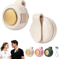 Portable Silent Mini Bladeless Electric Fan Clip On,Mini Bladeless Fans with Clip,3 Speeds Hands-Free Small Whirlwind Bladeless Fan Neck Fans,Rechargeable Tiny Fan Clips on Shirt (White-1Pcs)